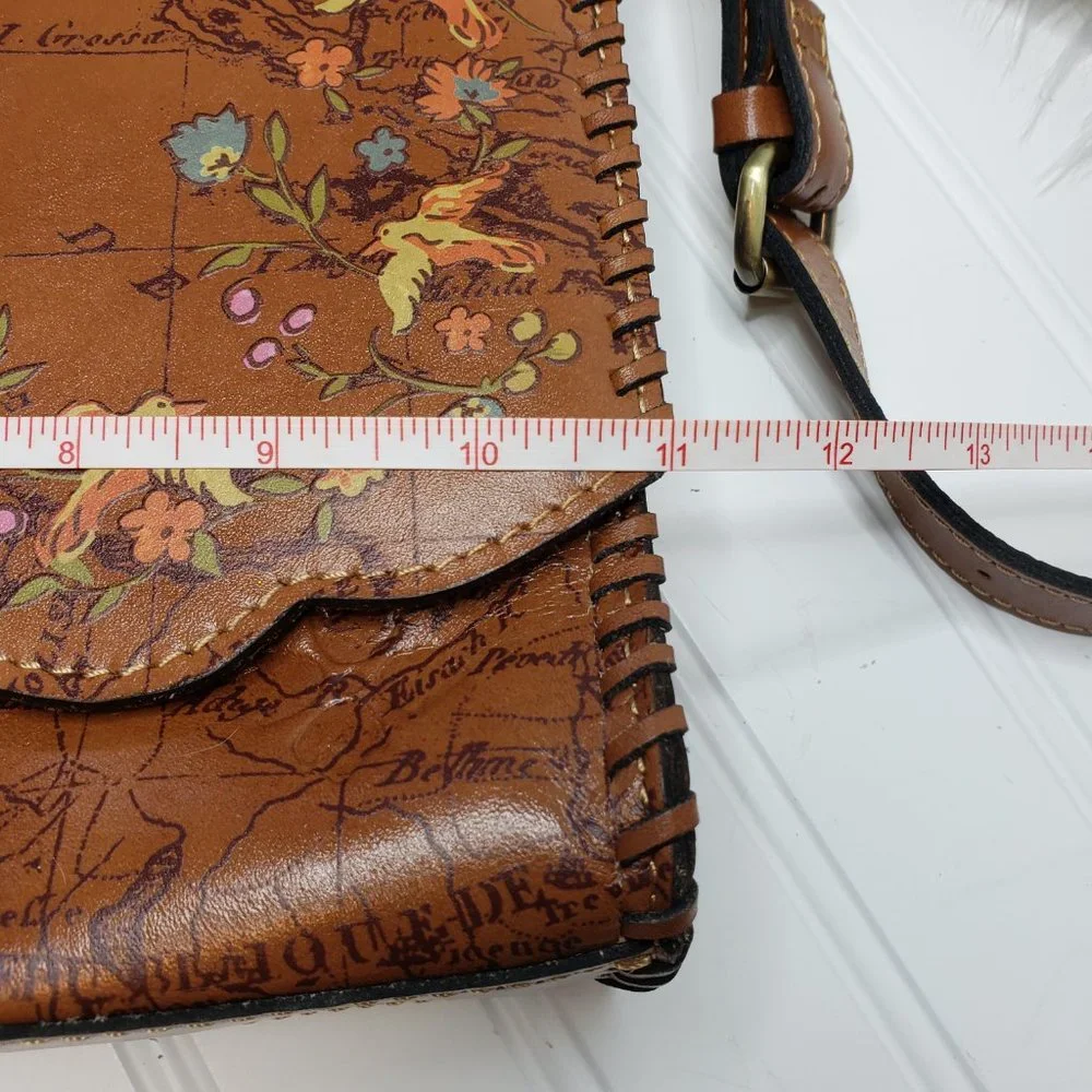 PATRICIA NASH Crossbody Purse 11x8x2" P521330 Floral Map Print Leather NEW! Exc - Picture 15 of 16